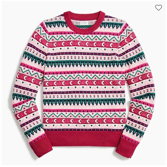 J. Crew Factory Sweaters - NWT J. Crew Pink, Green & Blue Fair Isle Cotton Sweater